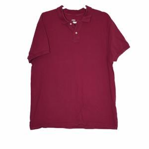 Old Navy Men Red Cotton Golf Polo Shirt Collared Short Sleeve Lightweight Sz XL